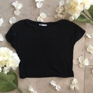 Black Soft Crop Top